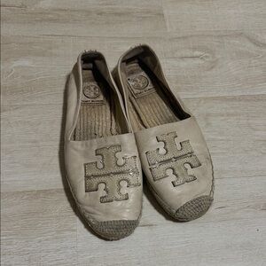 Tory Burch Tan Espadrilles with Logo